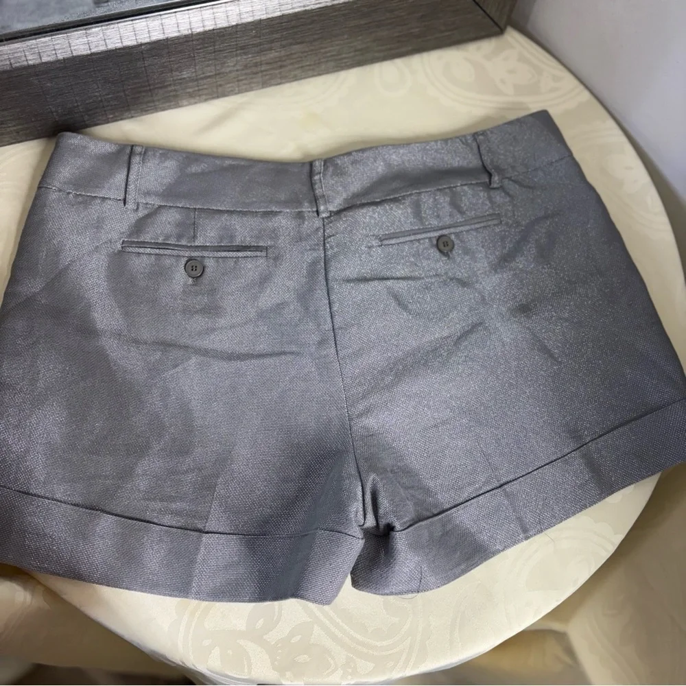 New York & Company Gray metallic Flat Front Shorts